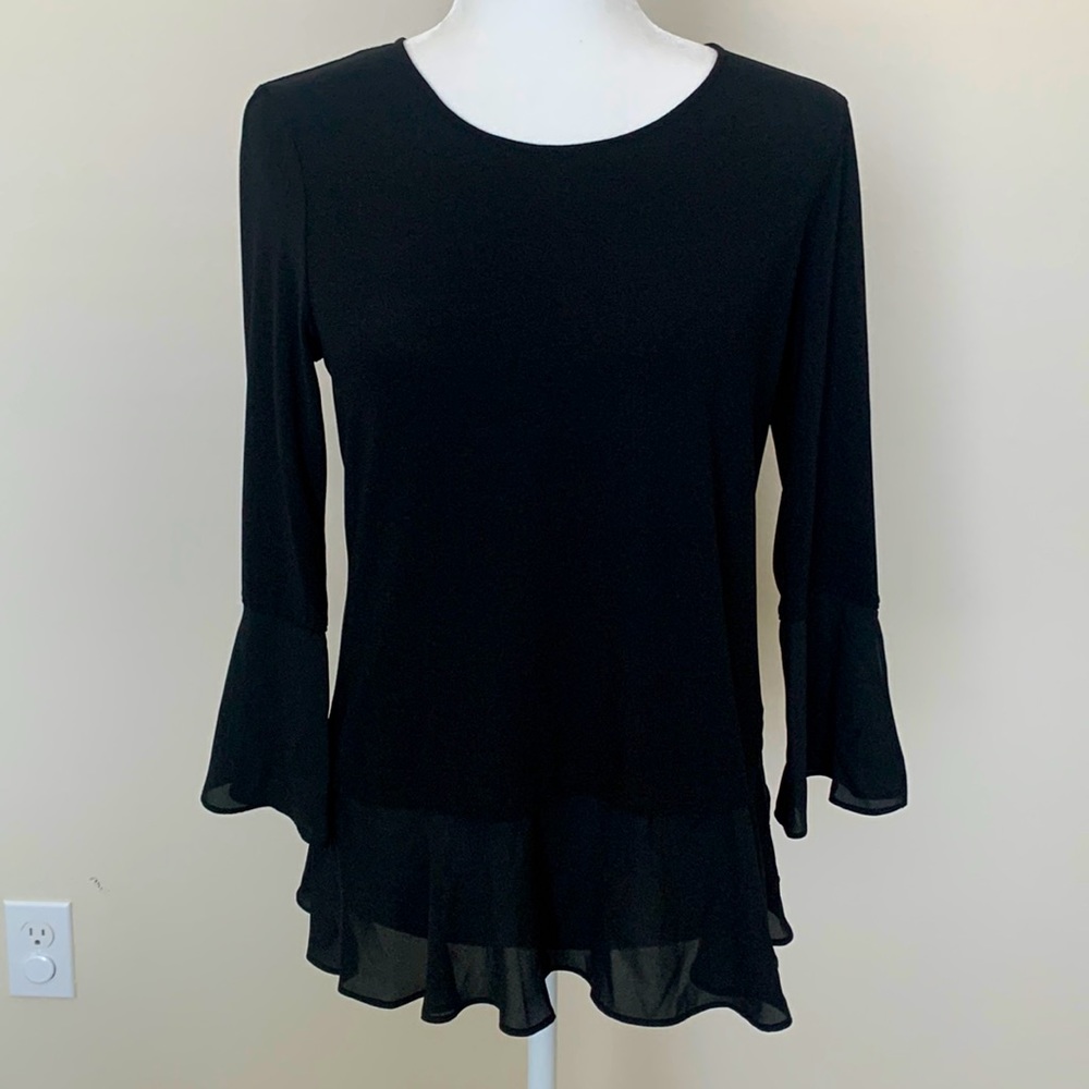 EUC Jones New York Black Blouse Sz S